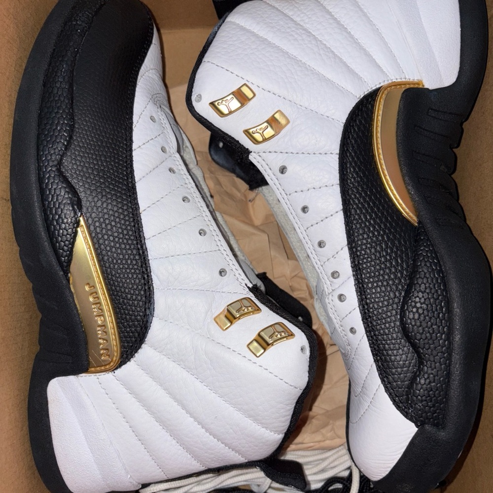 Jordan Black and White Sneakers with Gold Accents